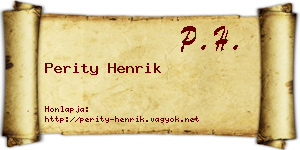 Perity Henrik névjegykártya